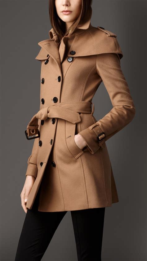 burberry wool trench capelet|burberry trench coats length.